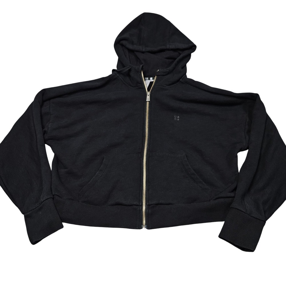 Sweaty Betty Full Zip Hoodie S Black Athleisure Casual Layering Minimalist